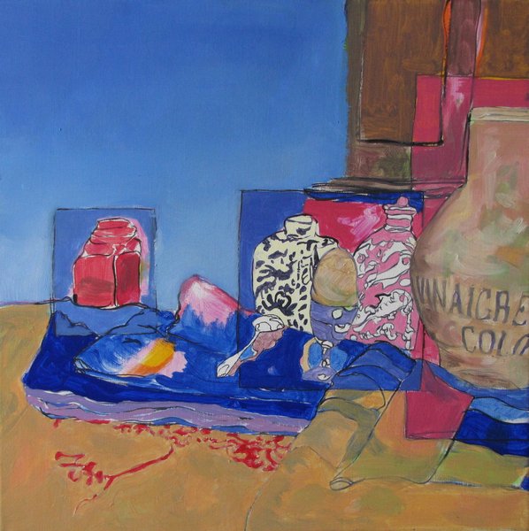 œuf coque - 50x50 - technique mixte